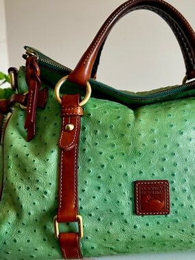 Dooney & Bourke Mint Seafoam Green Ostrich Leather Satchel
